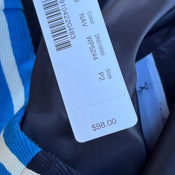 J.Crew Women's Blue Colorblock Striped Mini Skirt Size 2P. NEW - Picture 5 of 8